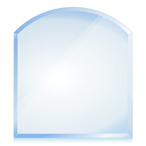 BIJON Funkenschutz-Platte mit Facettenschliff | Glasplatte Kaminofen | Kaminschutz mit ESG Sicherheitsglas | Kamin Zubehör | Kamin Glasplatte | Segmentbogen 100 x 100 cm | 6mm von bijon