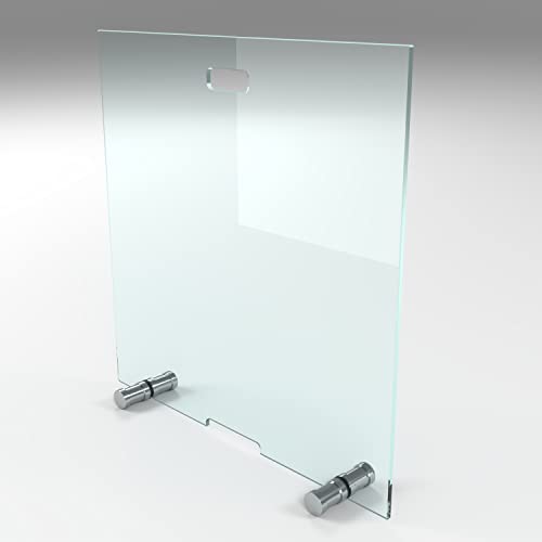 BIJON Kaminschutzgitter aus Spezial-Sicherheitsglas, Hitzeschutz Funkenschuztgitter, Ofenschutzgitter aus echtem ESG-Glas, Kamin Ofen Glas Funkenschutz FIREclassic 70 x 80 cm von bijon