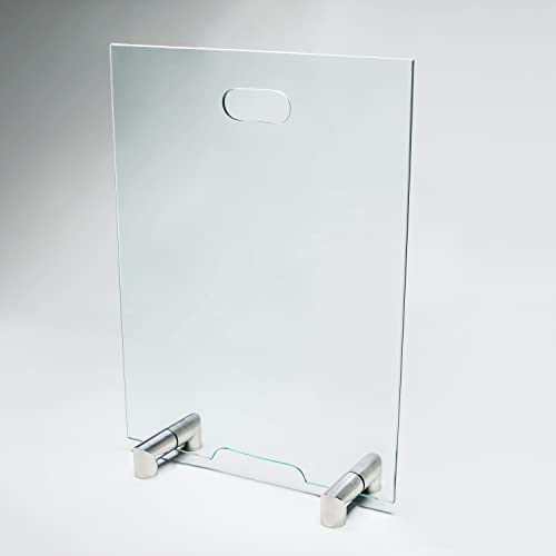 BIJON Kaminschutzgitter aus Spezial-Sicherheitsglas, Hitzeschutz Funkenschuztgitter, Ofenschutzgitter aus echtem ESG-Glas, Kamin Ofen Glas Funkenschutz FIREpro - 40 x 50 cm von bijon