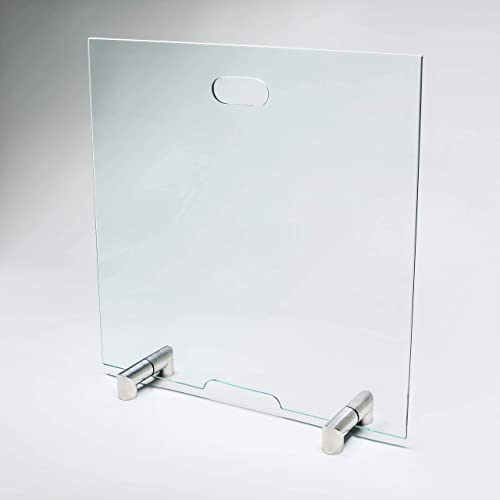 BIJON Kaminschutzgitter aus Spezial-Sicherheitsglas, Hitzeschutz Funkenschuztgitter, Ofenschutzgitter aus echtem ESG-Glas, Kamin Ofen Glas Funkenschutz FIREpro - 70 x 70 cm von bijon