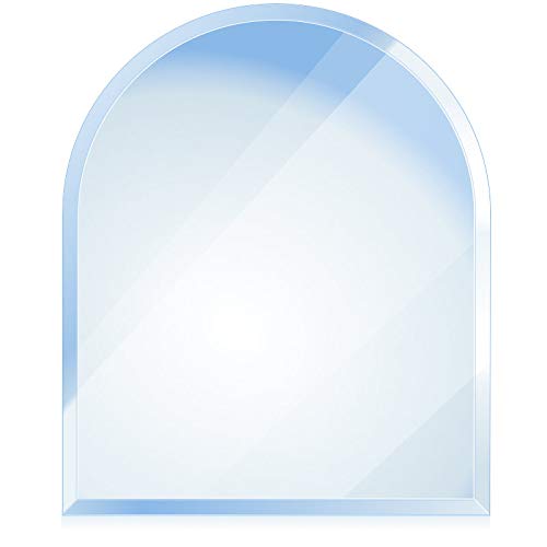 BIJON Funkenschutz-Platte mit Facettenschliff | Glasplatte Kaminofen | Kaminschutz mit ESG Sicherheitsglas | Kamin Zubehör | Kamin Glasplatte | Rundbogen 110 x 85 cm | 6mm von bijon