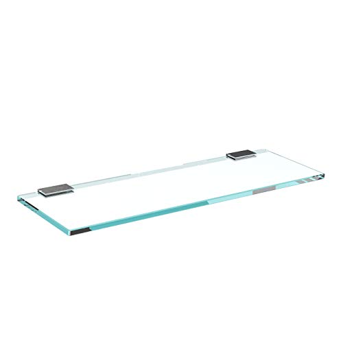 bijon Glasregal Glasablage Wandregal Glas Bad-Regal Glas Badezimmer Regal Badablage Ablageregal - 8mm Hartglas, 50 x 15 cm, Klarglas + Halterung F - Chrom Glanz Optik bijon Glasregal Glasablage Wandregal Glas Bad-Regal Glas Badezimmer Regal Badablage Ablageregal - 8mm Hartglas, 50 x 15 cm, Klarglas + Halterung F - Chrom Glanz Optik von bijon