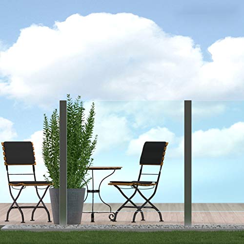 bijon Sichtschutz Glas Terrasse Glas-Zaun Windschutz Terrasse Glas, Balkongeländer Glas für Balkon Garten, Sichtschutzwand Glas, Klarglas PG4-J | 990x1135mm von bijon