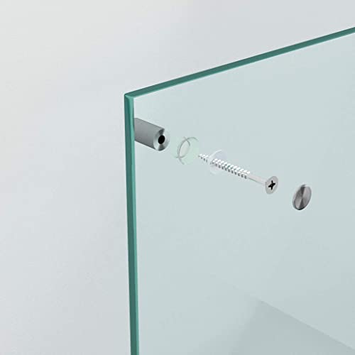 glasshop24 Edelstahl Befestigungsset 10mm für Glas-Küchenrückwände, 10mm Wandabstand von glasshop24