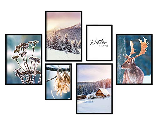 Premium Poster Set | Deko Bilder Wohnzimmer Modern | Schlafzimmer Bild für die Wand | (Eiszeit, A3 | A4) von bilderreich