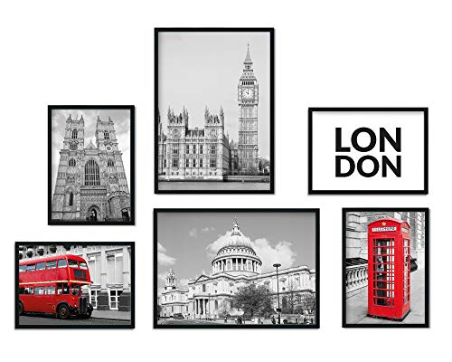 Premium Poster Set | Deko Bilder Wohnzimmer Modern | Schlafzimmer Bild für die Wand | (London, A4 | A5) von bilderreich