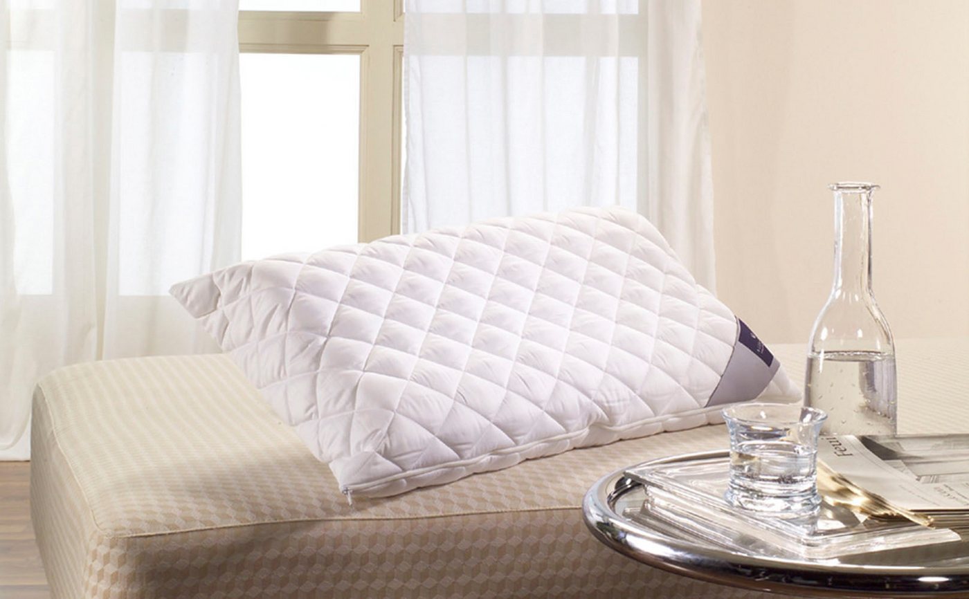 billerbeck Nackenstützkissen Latexi, Optimale Nackenabstützung, Füllung: VITA TALALAY® - Latex, Bezug: Feiner Satin (100% Baumwolle), versteppt mit AIRSOFT®clean (100% Polyester-Hohlfaser), Bauchschläfer, Rückenschläfer, Seitenschläfer, Die strapazierfähige und kuschelige Faserdecke von billerbeck