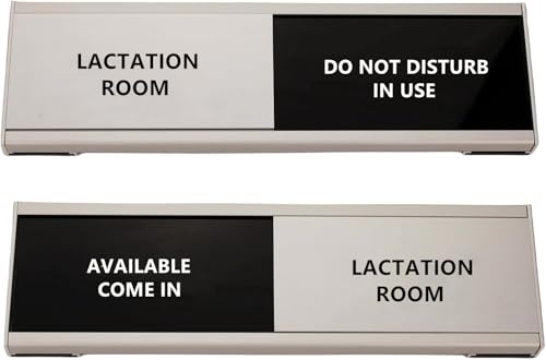 Schild mit Aufschrift "Lactation Room" in use or available Heavy Duty Solid Aluminum Privacy Slide Door Sign Vacant occupied Warm Reminement (Silber-Aluminium) von bilyglewarwof