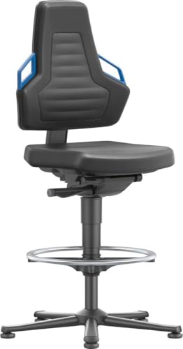 BIMOS Arbeitsdrehstuhl Nexxit Gleiter+Fußring PU-Schaum schwarz Griff blau 570-820mm BIMOS Arbeitsdrehstuhl Nexxit Gleiter+Fußring PU-Schaum schwarz Griff blau 570-820mm von bimos