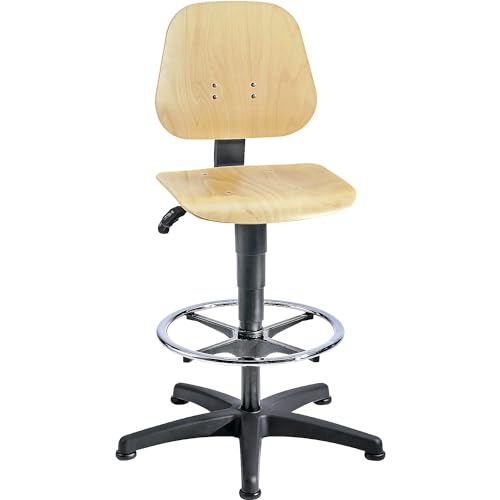 bimos Arbeitsdrehstuhl Unitec mit Gleiter und Fußring und Holz Sitzhöhe 580-850 mm von bimos