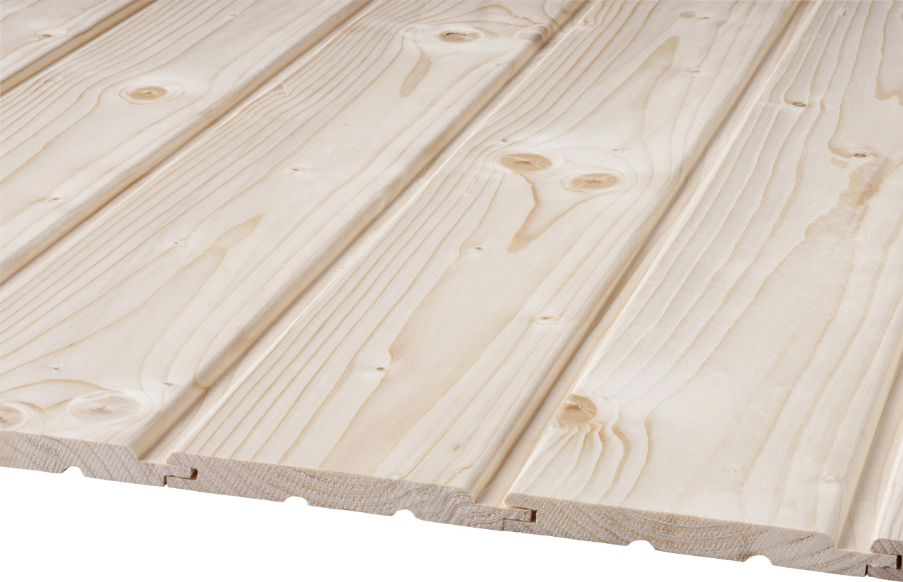 Profilholz Fichte/Tanne, Standard, B-Sortierung, Schrägprofil 2500 x 121 x 14 mm von Weitere