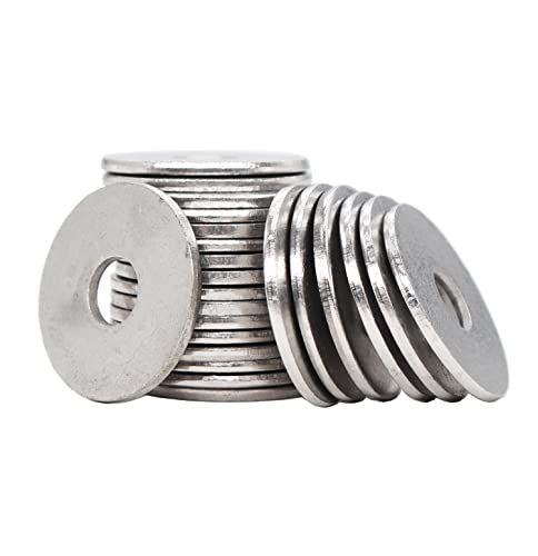 binifiMux 100 Stück M8 flache Unterlegscheiben (Außendurchmesser = 24 mm, 2 mm Dicke) 304 Edelstahl / 18–8, schlichte Oberfläche von binifiMux