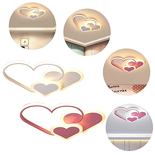 biniliubi Dimmbar Led Deckenleuchte HerzföRmige Deckenlampe FüR Kinderzimmern Schlafzimmer Deckenleuchte Dimmba Farbwechsel Deckenlampe Fernbedienung Panel von biniliubi