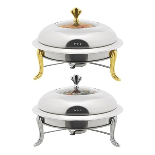 biniliubi Speisewärmer mit Deckel, Edelstahl, Warmhalteplatte, Buffet, Chafing Dish, Warmhalteplatte (Silber) von biniliubi