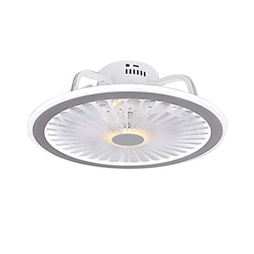 biniliubi Universalventilator für Decken, rund, mit Fernbedienung, LED-Beleuchtung, Deckenleuchte, Lüfter, unsichtbar, Deckenventilator, 32 W von biniliubi