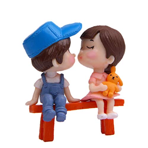Aisoway Mini Paar Figuren Resin Kuss Puppen Sitzen Sitz Micro Landschaft DIY Schreibtisch Ornamente Fee Garten-Dekoration von binoa