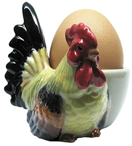 Huhn/Hahn Eierbecher Figur Keramik Tier Geschenk Küche Frühstückstisch Set von binoa