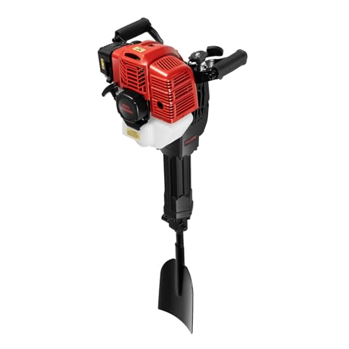 2-Takt Benzin Meißelhammer 52CC Erdbohrer Garden Tree Digger 3.5n.m/5000rpm Stemmhammer Abbruchhammer mit Schaufel, Filter und Proportionieren Öltank, Garten Baum Bagger für Garten und Forstwirtschaft von binxun