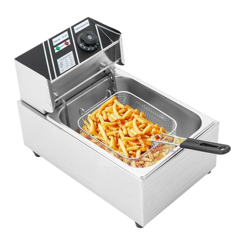 Elektrische Fritteuse 2500W Kommerzielle 6L Edelstahl Fritteuse mit Ölabtropfkorb und Deckel, Temperaturregelung Edelstahl Rechteck-Fritteuse Großes Gerät für Gastronomie, Hausgebrauch Elektrische Fritteuse 2500W Kommerzielle 6L Edelstahl Fritteuse mit Ölabtropfkorb und Deckel, Temperaturregelung Edelstahl Rechteck-Fritteuse Großes Gerät für Gastronomie, Hausgebrauch von binxun