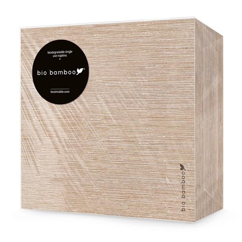 bio bamboo Bio Color Braun 40 x 40 cm Einwegservietten, Viskose aus Bambus und Zellstoff, 50 pezzi von bio bamboo