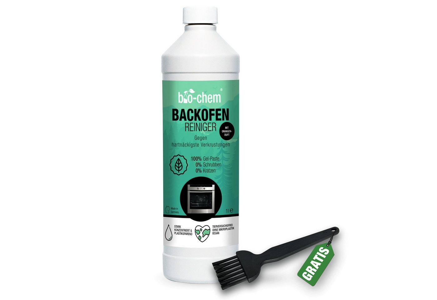 bio-chem Backofenreiniger 1 l + Pinsel schwarz Küchenreiniger von bio-chem