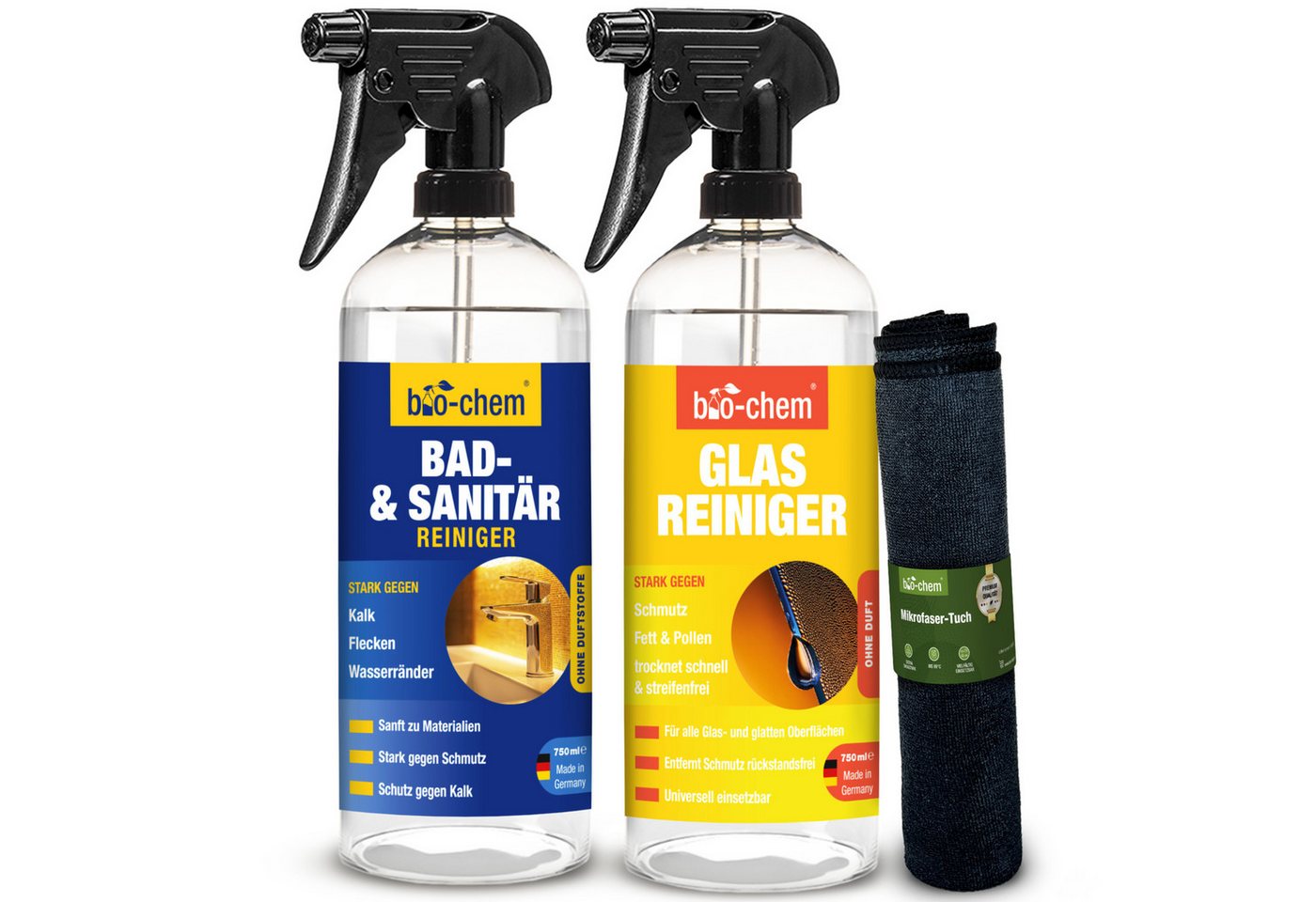 bio-chem Badreiniger Basic Set 3-teilig – Kalk & Glas – bio-chem Badreiniger (Badreiniger BASIC 3-teilig) von bio-chem