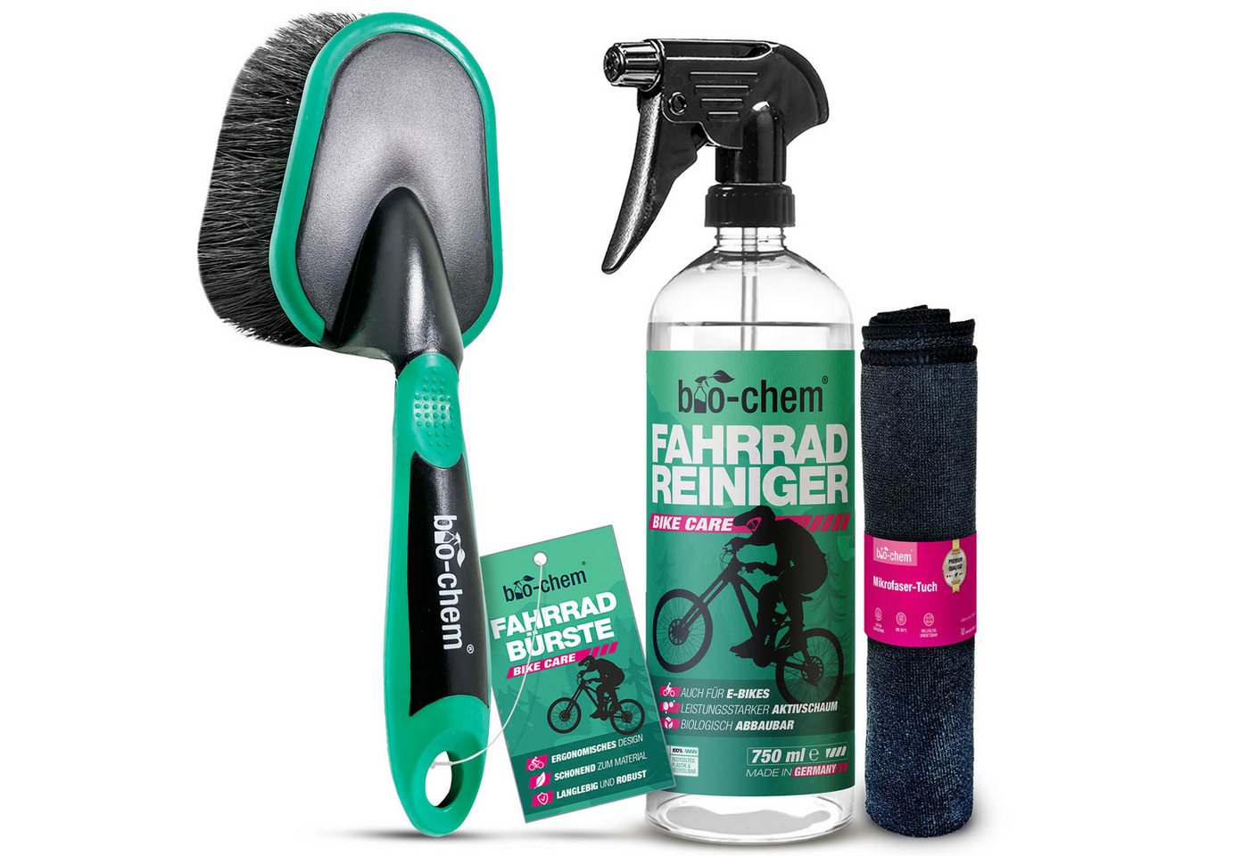 bio-chem Fahrradreiniger - 750 ML inkl. Bürste und Tuch- biologisch abbaubar Zweiradreiniger (Sparpaket, [- Fahrradreiniger 0.75 l Handsprayflasche + Waschhandschuh Biologisch abbaubar & materialschonend) bio-chem Fahrradreiniger - 750 ML inkl. Bürste und Tuch- biologisch abbaubar Zweiradreiniger (Sparpaket, [- Fahrradreiniger 0.75 l Handsprayflasche + Waschhandschuh Biologisch abbaubar & materialschonend) von bio-chem