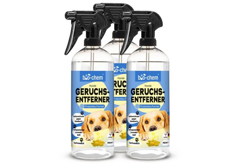 bio-chem Geruchsentferner Enzymreiniger 750 ML für Hunde- & Tiergerüche (Sparpack, 3-St., 3), Enzymreiniger mit Mikroorganismen zersetzt Tiergerüche langanhaltend. von bio-chem