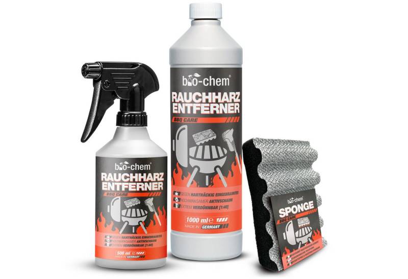 bio-chem Grillreiniger Rauchharzentferner extra stark gegen Eingebranntes 500ML Grillreiniger (Sparpaket, [- Rauchharz-Entferner 0.5 l + 1 L + Grill-Reinigungsschwamm Extreme Fettlösekraft für hartnäckigste Ablagerungen) bio-chem Grillreiniger Rauchharzentferner extra stark gegen Eingebranntes 500ML Grillreiniger (Sparpaket, [- Rauchharz-Entferner 0.5 l + 1 L + Grill-Reinigungsschwamm Extreme Fettlösekraft für hartnäckigste Ablagerungen) von bio-chem