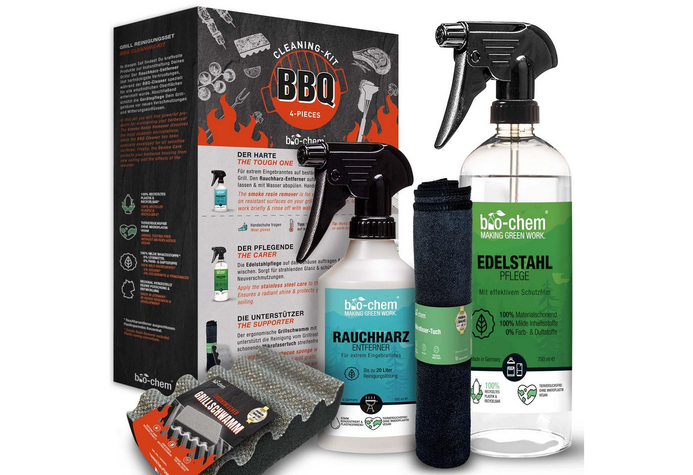 bio-chem Grillreinigung Rauchharz BASIC-SET 3-teilig Grillreiniger von bio-chem