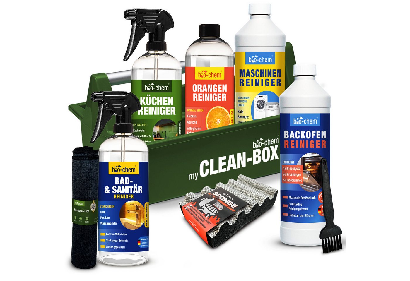 bio-chem Küchenreiniger Set 6-teilig – inkl. Zubehör – bio-chem Küchenreiniger (10-St. Küchen-Bundle Für die Gesamte Küche) von bio-chem