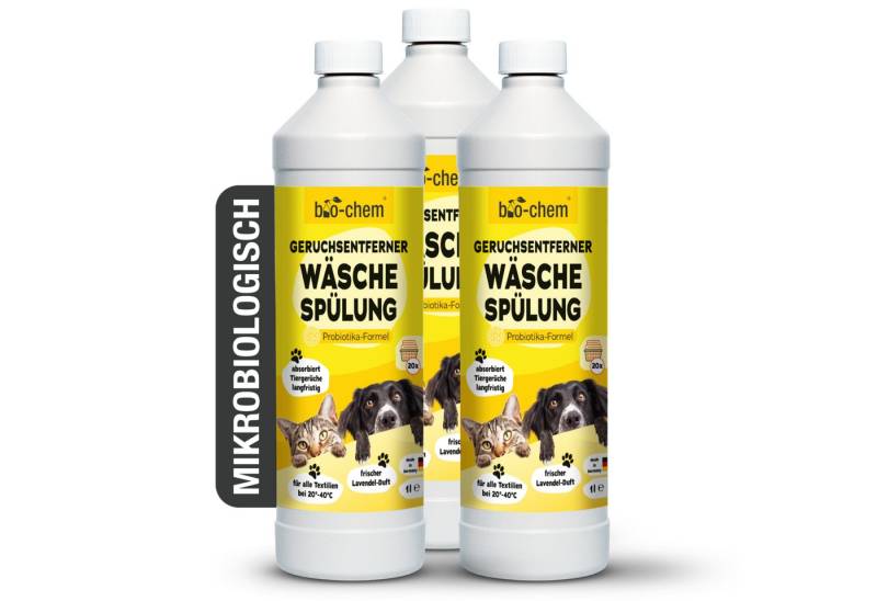 bio-chem Textilerfrischer Geruchsentferner Wäschespülung 1 L probiotischer Zusatz gegen Gerüche (Sparpaket, 3-St., 3) 3x 1 L), Probiotische Enzym-Technologie, effektive Mikroorganismen von bio-chem