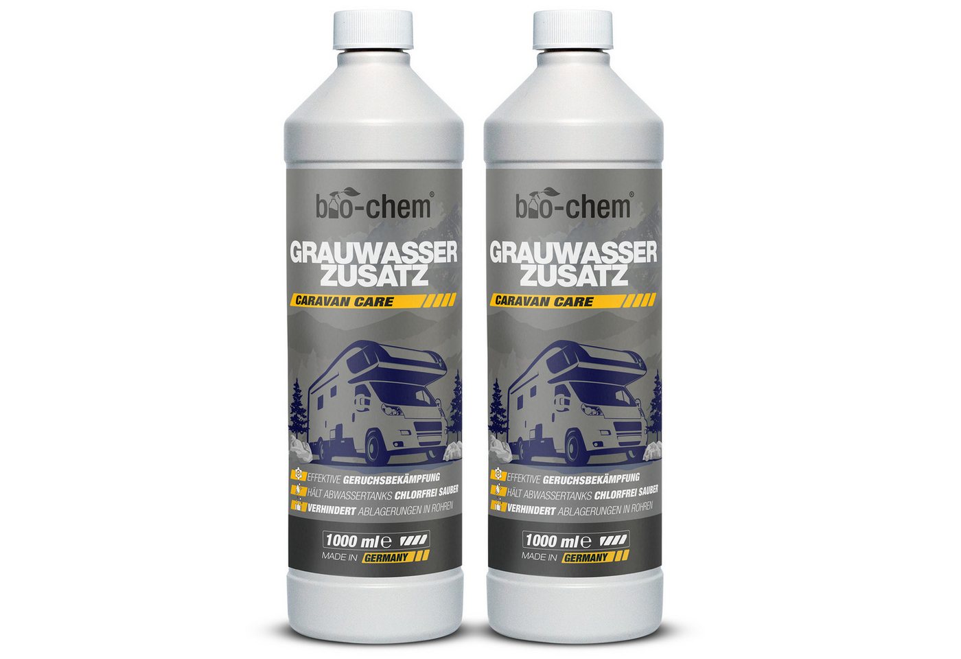 bio-chem bio-chem Grauwassertank-Zusatz 1L – Konzentrat gegen Gerüche Campingtoilettenreiniger (Grauwasser-Zusatz 2x 1 L) von bio-chem