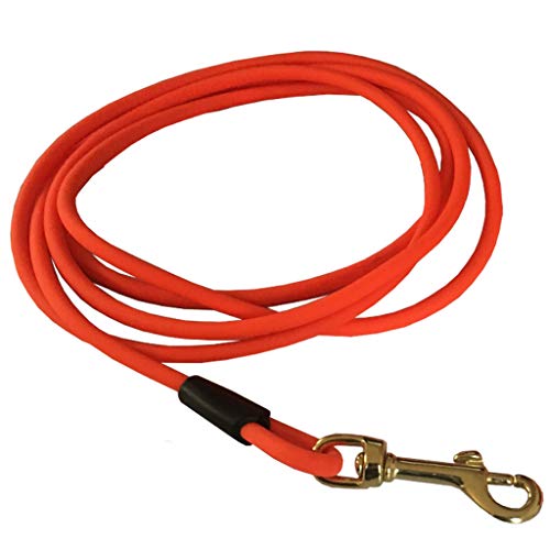 10 Meter Schleppleine Orange aus runder Beta Biothane 8 mm Durchmesser(Coated Rope) für große Hunde Wasser- und Schmutzabweisend von bio-leine