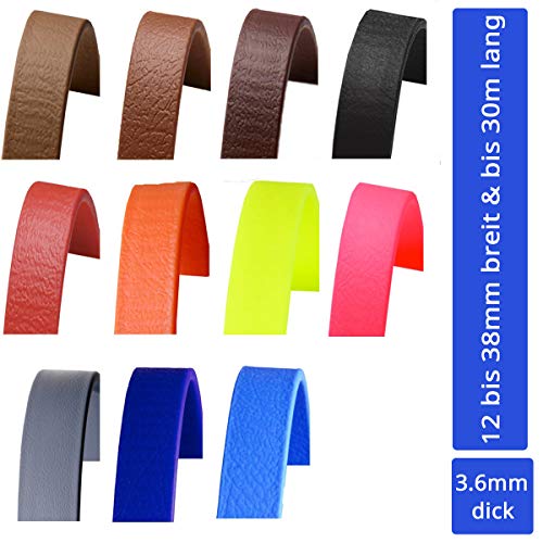 Beta BioThane Meterware 3,6 mm dick (Superheavy) - in Neongelb und 25 mm breit I schmutz- und wasserabweisend - bis zu 30m lang von bio-leine