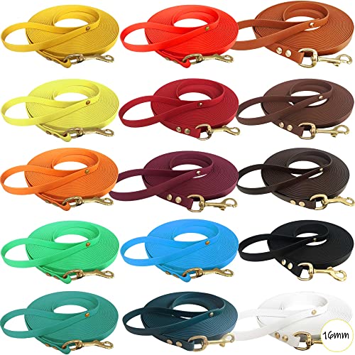 Schleppleine 16 mm aus Beta BioThane 5 Meter lang in Rotbraun mit Handschlaufe und Messingkarabiner Schleppleine 16 mm aus Beta BioThane 5 Meter lang in Rotbraun mit Handschlaufe und Messingkarabiner von bio-leine