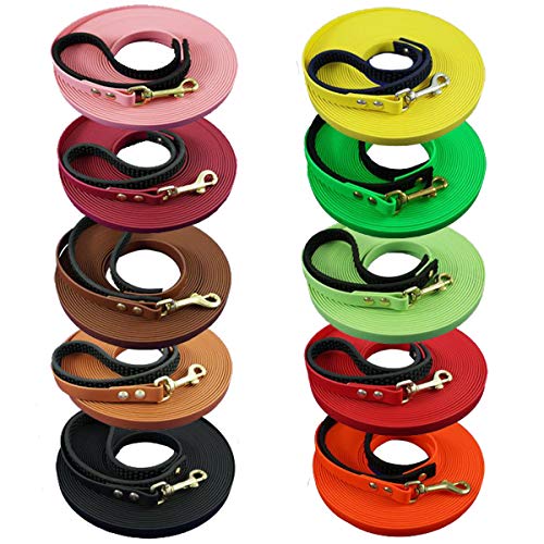 Biothane Schleppleine 5m - Hundeleine mit Handschlaufe und Messingkarabiner für kleine und große Hunde, Wasserabweisende Leine - 19 mm breit I Grau von bio-leine
