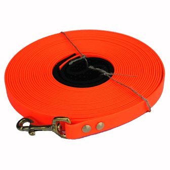 bio-leine 5m Schleppleine Hundeleine Leine aus Biothane mit Karabiner, für kleine und große Hunde, schmutz- und wasserabweisend, 19 mm breit, Orange von bio-leine