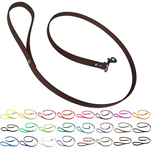bio-leine Führleine Hundeleine mit Handschlaufe aus Biothane, 19mm breit, schmutz- und wasserabweisend, Leine für Hunde, 1,20 m Dunkelbraun von bio-leine