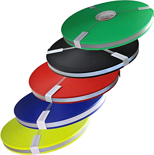 bio-leine BioThane Meterware mit reflektierendem Streifen - in Neongelb I 25 mm breit und 2,5 mm dick - reflektierend I bis zu 30m lang von bio-leine
