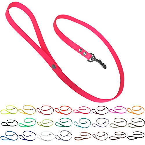 bio-leine Führleine Hundeleine mit Handschlaufe aus Biothane, 19mm breit, schmutz- und wasserabweisend, Leine für Hunde, 2,00 m Neonpink von bio-leine