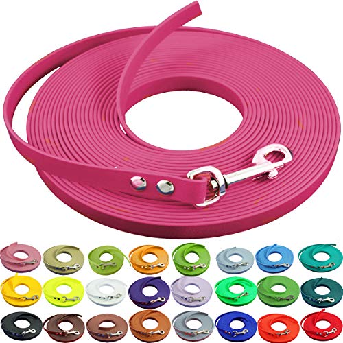 bio-leine Schleppleine 12mm aus Biothane - 12,0 m in Neonpink I Hundeleine ohne Handschlaufe für kleine und große Hunde - Wasserabweisende Leine von bio-leine