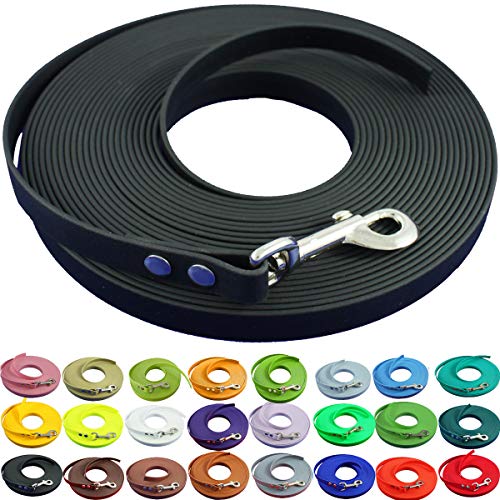 bio-leine Schleppleine 12mm aus Biothane - 10,0 m in Schwarz I Hundeleine ohne Handschlaufe für kleine und große Hunde - Wasserabweisende Leine von bio-leine