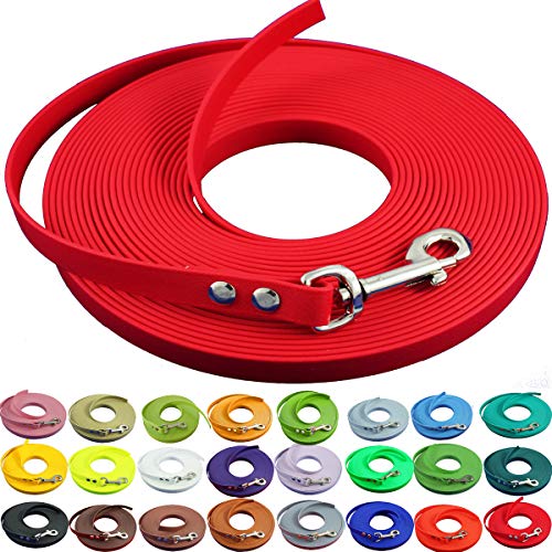 bio-leine leichte 9mm Biothane Schleppleine ohne Handschlaufe - 3 bis 25m I für kleine Hunde, 10m in Rot I schmutzabweisende & Wasserabweisende Hundeleine Leine bio-leine leichte 9mm Biothane Schleppleine ohne Handschlaufe - 3 bis 25m I für kleine Hunde, 10m in Rot I schmutzabweisende & Wasserabweisende Hundeleine Leine von bio-leine
