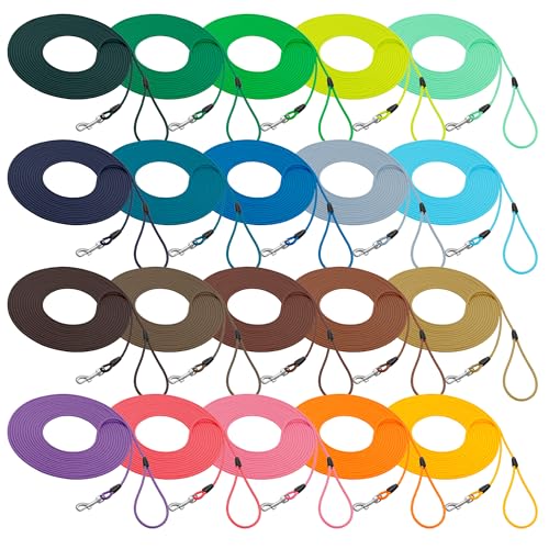 bio-leine Schleppleine aus runder Biothane - 5 Meter Länge, Ø 6,4 mm, für kleine und große Hunde, schmutz- und Wasserabweisende Hundeleine Schleppleinen, Neon-Grün von bio-leine