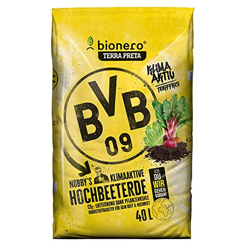 bionero® BVB NOBBY'S Hochbeeterde 40 l Sack Bio-Hochbeeterde Terra Preta Schwarzerde Erde von bionero