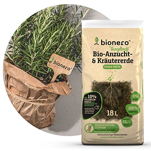 bionero® Bio-Anzucht & Kräutererde “Wurzelkraft” 36 l, klimafreundliche Aussaaterde, Pflanzerde für Gartenpflanzen von bionero
