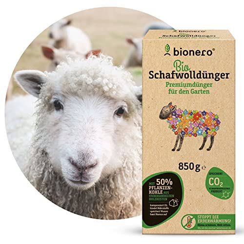 bionero® Bio-Schafwolldünger 850g, Langzeitdünger für Biogarten, Uiversaldünger als Düngepellets, Naturdünger von bionero
