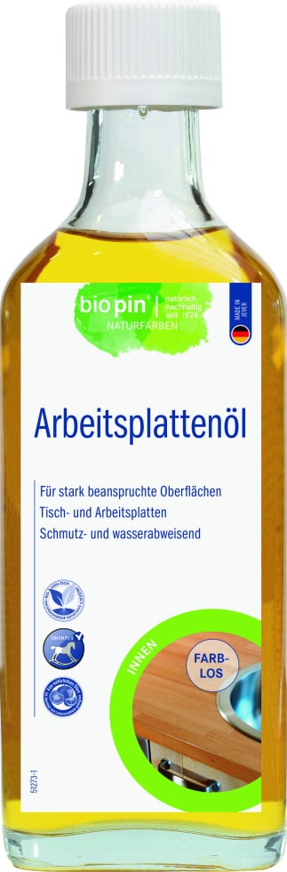 Biopin Naturfarben Arbeitsplattenhartöl 250 ml farblos von biopin