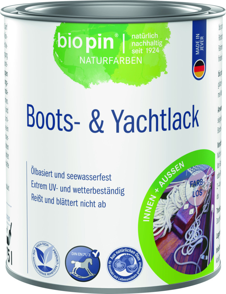 Biopin Naturfarben Bootslack 750 ml farblos glänzend Biopin Naturfarben Bootslack 750 ml farblos glänzend von biopin